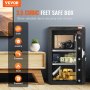 VEVOR Single Door 3.5 cu.ft Safe Box with Key Lock & Password, Safe Lock Box with Fireproof Bag, Key Rack, LED Light, and 2 Shelves for Money, Documents, Jewelry, and Valuables, Black