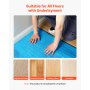 VEVOR Floor Underlayment 55.8 m², 3-in-1 2 mm Thick Flooring Padding with Tape & Vapor Barrier, Heavy Duty EPE Foam with Blue PE, Soundproofing & Noise Reduction, for Laminate Wood (6 Rolls x 9.3 m²)