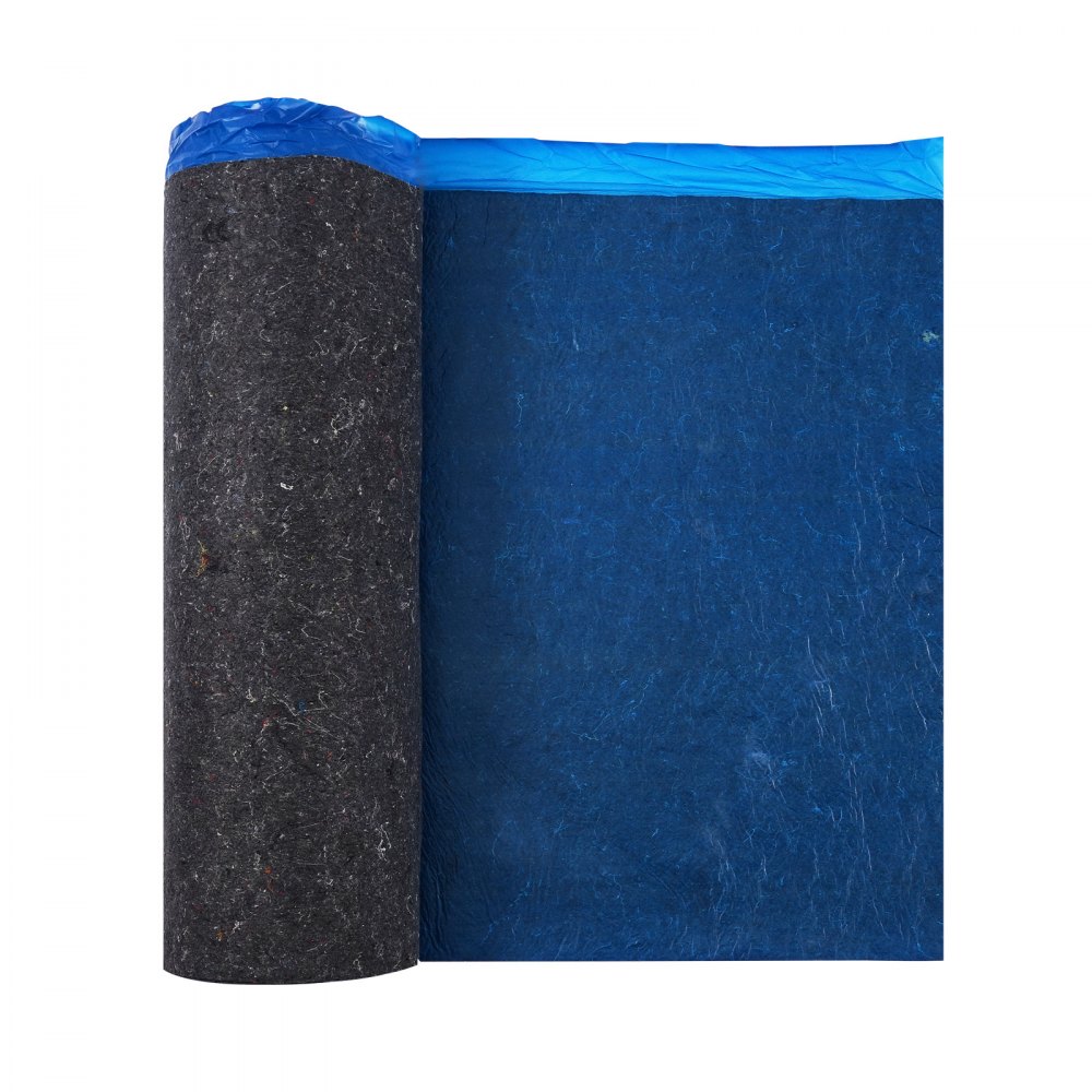 VEVOR Contactgeluidsisolatie, 9,3 m², 3 mm dikke laminaatvloerondervloer met aangehechte dampremmende laag, vezel- en PE-folie, geluidsisolatie en geluidsreductie, ideaal voor vinyl-, laminaat- en houten vloeren