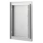 VEVOR Grilltoegangsdeur, 355 x 508 mm, enkele buitenkeukendeur, vlak gemonteerde roestvrijstalen deur, verticale wanddeur met handgreep, voor grill-eiland, grillstation, buitenkast