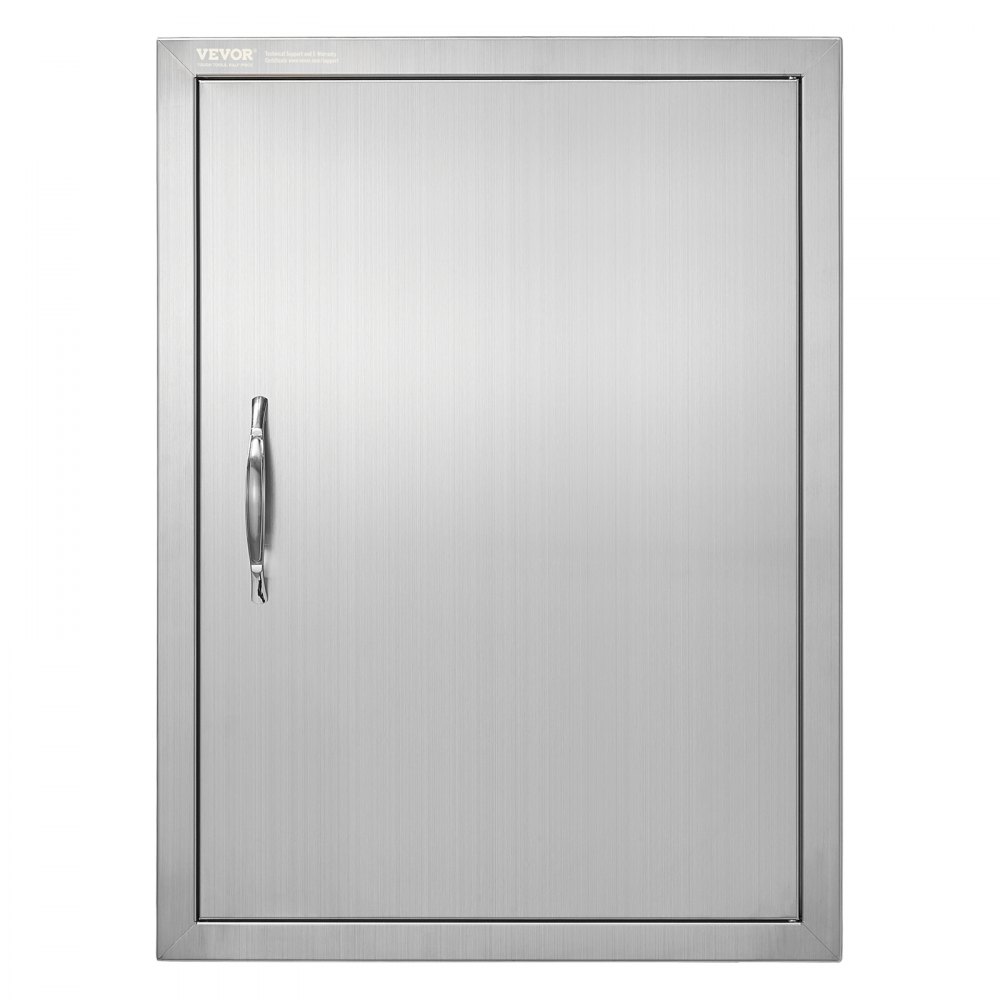 stainless steel VEVOR bbq access door with sleek handle, showcasing premium outdoor kitchen storage.