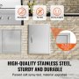 high-quality stainless steel VEVOR bbq access door, breathable, no flies, strong magnet, thick frame.