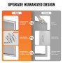 comparison chart showcasing VEVOR bbq access door's upgraded design: u-shaped edge, larger handle, and stronger magnet.