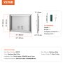 VEVOR bbq access door, stainless steel, 24x17x2 inches, includes handle, screws, triangular screwdriver.