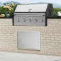 VEVOR BBQ Access Door, 685x508 mm Single Outdoor Kitchen Door, Stainless Steel Flush Mount Door, Wall Vertical Door with Handle, for BBQ Island, Grilling Station, Outside Cabinet
