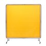 VEVOR Welding Screen with Frame, 6' x 6' Welding Curtain Screen, Flame-Resistant Vinyl Welding Protection Screen on 4 Swivel Wheel (2 Lockable), Moveable & Professional for Workshop/Industrial, Yellow