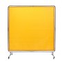 VEVOR lasgordijn 1,8 x 1,8 m lasbeschermingsgordijn van vlamvertragend vinyl lasbeschermingswand met 4 zwenkwielen en een 6-traps UV-werende lasdeken lasbescherming geel