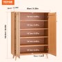 VEVOR Rattan Shoe Cabinet 5 Tiers Shoe Organizer 2 Doors & Adjustable Shelves