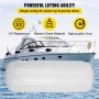 powerful lifting white yacht with VEVOR boat fenders, uv resistant, marine grade vinyl.