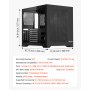VEVOR Mid-Tower PC-behuizing, twee kamers, met gehard glazen panelen, magnetisch stoffilter, kabelbeheer, voor GPU's tot 410 mm lang, compatibel met ATX/M-ATX/ITX, geen ventilator