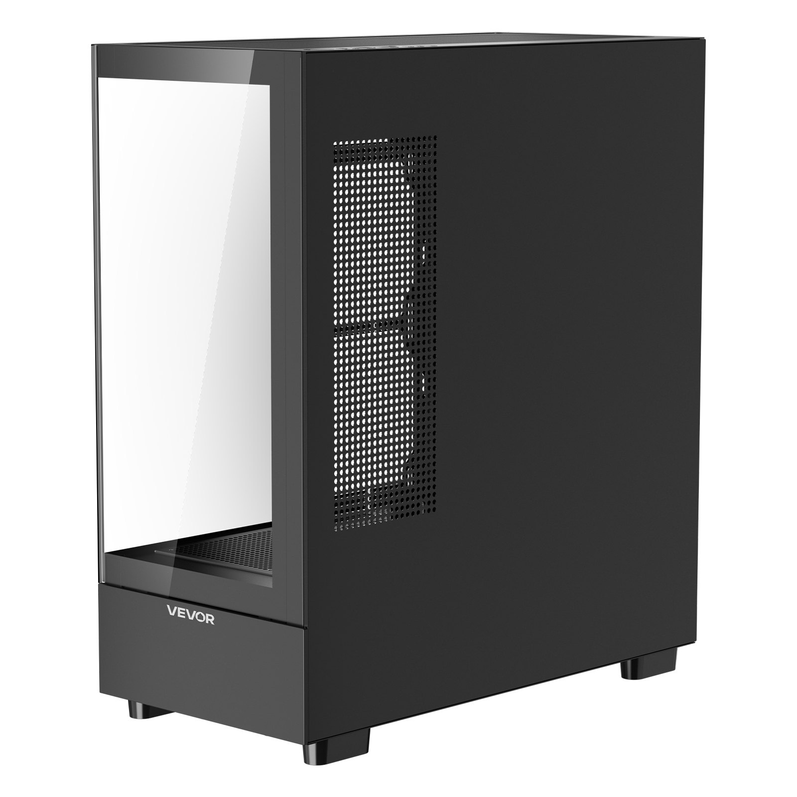 VEVOR PC Gaming-behuizing, mid-tower, gehard glazen paneel met hoge luchtstroom, stoffilter, 6x 120 mm PWM ARGB-ventilatoren, kabelbeheer, voor GPU tot 410 mm lengte, voor ATX/M-ATX/ITX