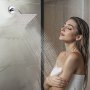 VEVOR Shower Faucet Set, 12 Inch Thermostatic Ceiling Mount Rainfall Shower System with 6 Inch Wall Mount Head and 2 in 1 Handheld Spray, 3-Function Dual Rain Head Brass Valve and Trim Kit, Chrome