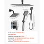 VEVOR Douchesysteemset met 12-inch regendouchesysteem / 6-inch wandgemonteerde kop / 4-in-1 handdouche, draaibare dubbele regenkop (3 functies), messing klep en afdekkingsset, matzwart