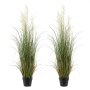 VEVOR Kunstgras Plant, 2-Pack 1194 mm Rietgras in Pot, PVC Kunstgroen, Grasstruik, Struikplant voor Binnen & Buiten, Huis, Tuin, Kantoor, Kamerdecoratie, Housewarming Party, Groen