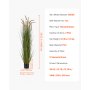 VEVOR Kunstgras Plant, 2-Pack 1499mm Paardenstaart Rietgras in Pot, Premium PVC Kunstplant, Groene Planten, Struiken voor Huis, Tuin, Kantoor, Kamerdecoratie, Housewarming Party, Groen
