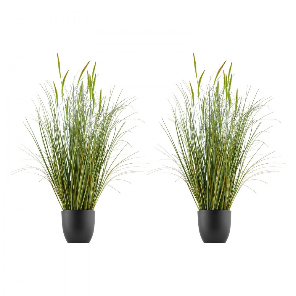 VEVOR Kunstgras Plant, 2-Pack 88,9 cm Lisdoddegras in Pot, Hoogwaardige PVC Kunstplant, Kunstmatige Groene Planten, Struiken voor Binnen en Buiten, Huis, Tuin, Kantoor, Kamerdecoratie, Housewarming Party, Groen
