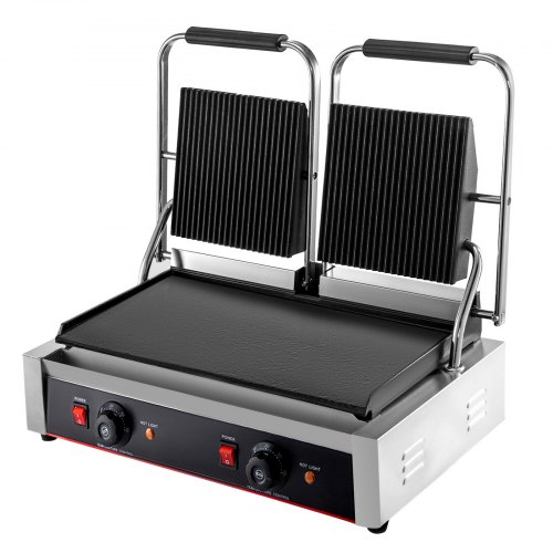 Elektrische grill Contactgrill Panini Grill 3600W gegroefde non-stick dubbel 50-300℃