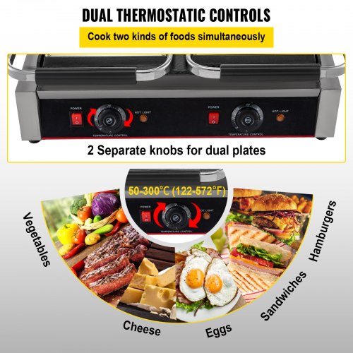 3600W Electric Twin Contact Grill Griddle Double Heads Grill 220V PROFESSIONAL