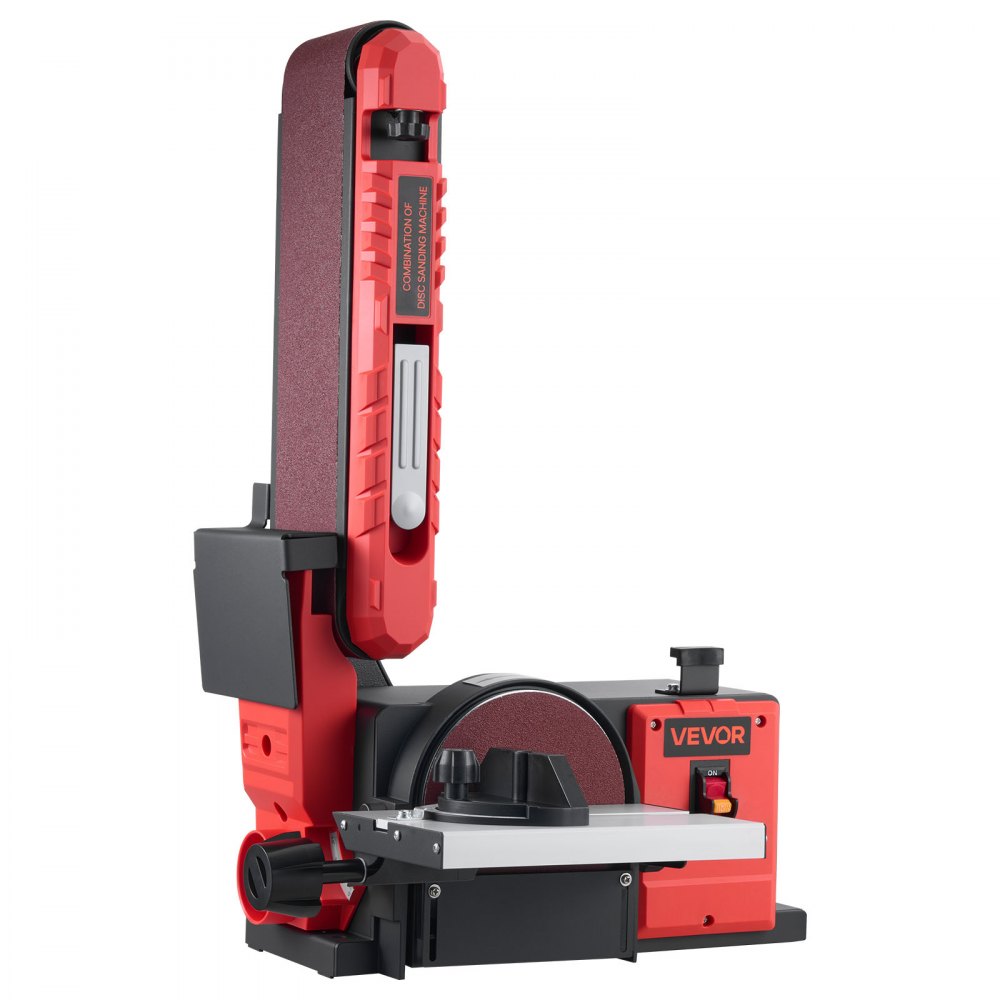 VEVOR Band- en schijfschuurmachine 400 W, 152,4 mm schijfschuurmachine en 101,6 x 914,4 mm bandschuurmachine, met 0-45° verstelbare werktafel en stofafzuigaansluiting voor houtbewerking, messen slijpen