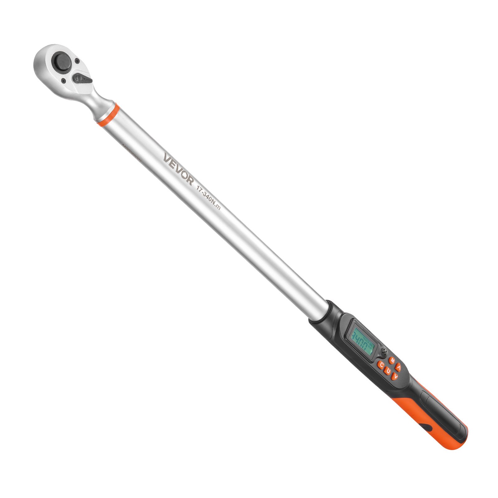 VEVOR digitale momentsleutelset, 1/2 inch aandrijving, 4 stuks, ±2% nauwkeurigheid, LCD-display met zoemer en LED-indicator, doppen, verlengstuk en adapter voor autoreparaties