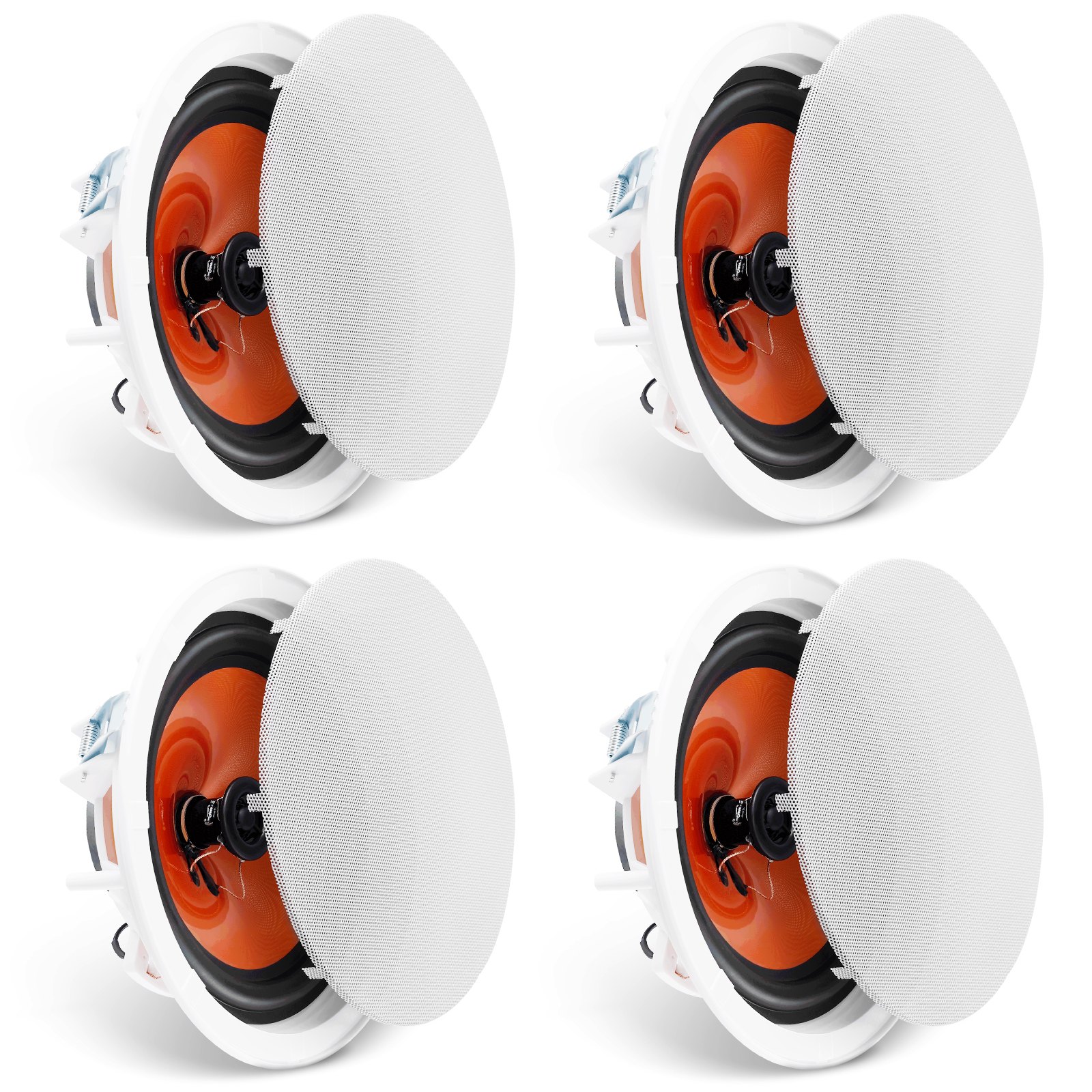 VEVOR 4 PCs 8 Inch in Ceiling Speakers, 100-Watts, Flush Mount Ceiling & in-Wall Speakers System with 8ΩImpedance 89dB Sensitivity, for Home Kitchen Living Room Bedroom or Covered Outdoor Porches