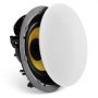 VEVOR ceiling speakers with yellow cone and white grille, featuring a sleek, round design.