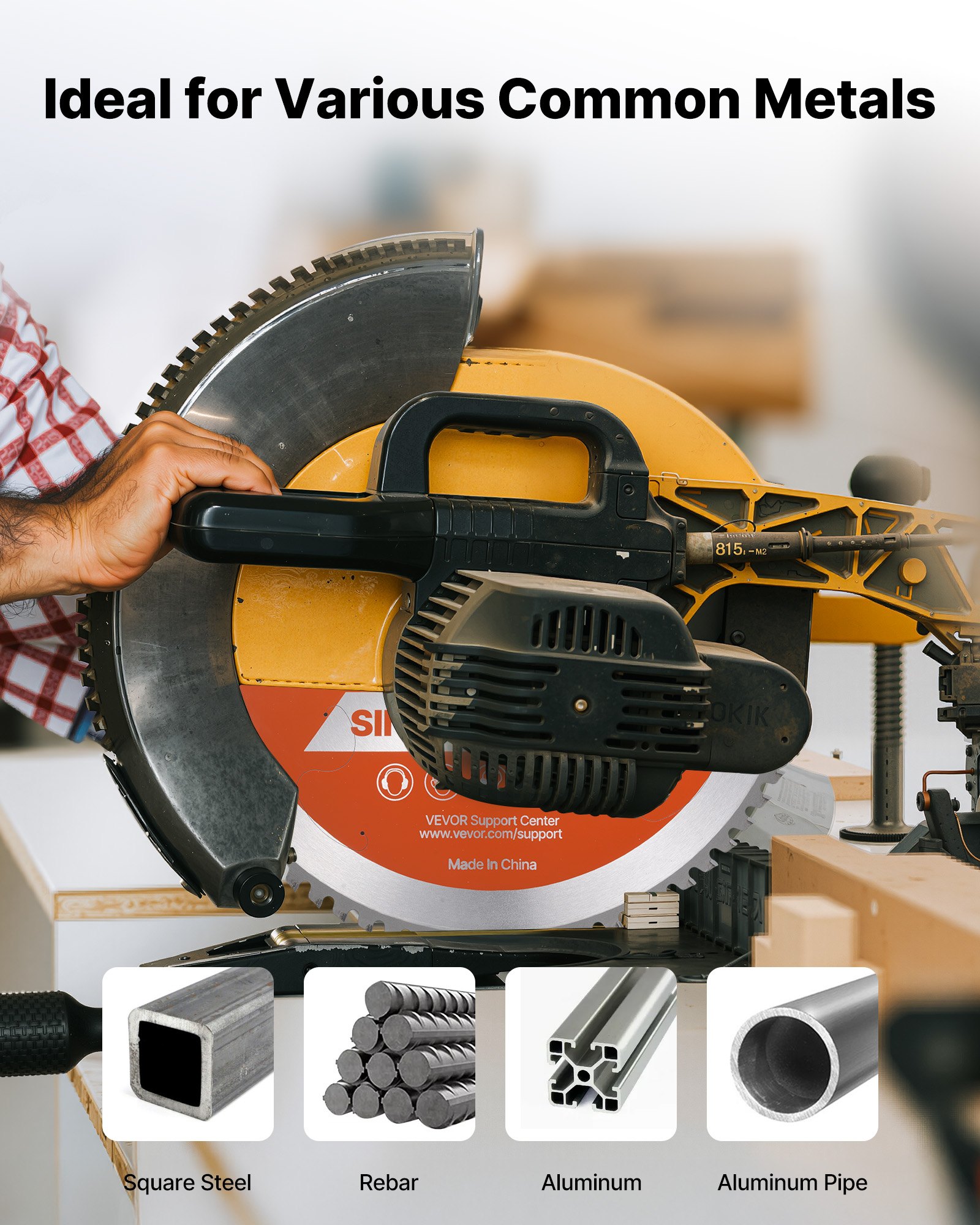 VEVOR Cirkelzaagblad (355 mm φ & 72 scherpe tanden & 2,4 mm dikte) Ideaal voor staal en aluminium, compatibel met cirkelzaag, zaagblad van gelegeerd staal met geluiddempende verwarmingskanalen, 1 st.