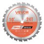 VEVOR Circular Saw Blade, 254 mm Diameter, 24 Sharp Alloy Teeth, 15.875 mm Arbor, Fine Finish, Wood Cutting Blade for Circular Saw, with Noise-Reducing Heat Vents, for Cutting Plywood, OSB, Hardwood
