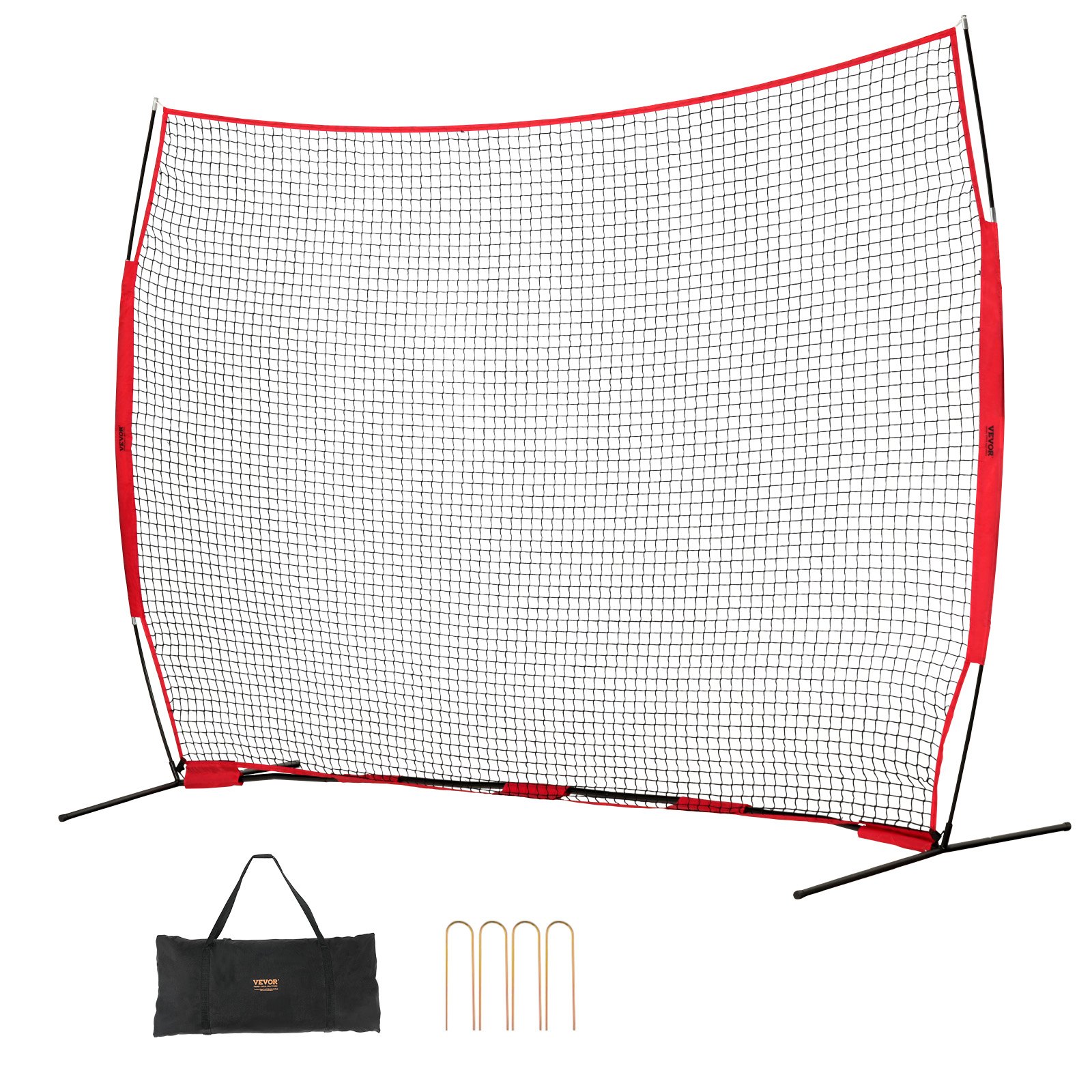 VEVOR Barricade Backstop Net, 393 x 140 x 275 cm Balsport Barrier Net, Draagbare Trainingsuitrusting met Draagtas, Beschermend Scherm voor Honkbal, Softbal, Lacrosse, Voetbal en Hockey Training