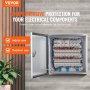 VEVOR NEMA roestvrijstalen behuizing, 30x30x20 cm NEMA 4X stalen schakelkast, IP66 waterdicht en stofdicht, elektrische aansluitdoos voor buiten/binnen met montageplaat