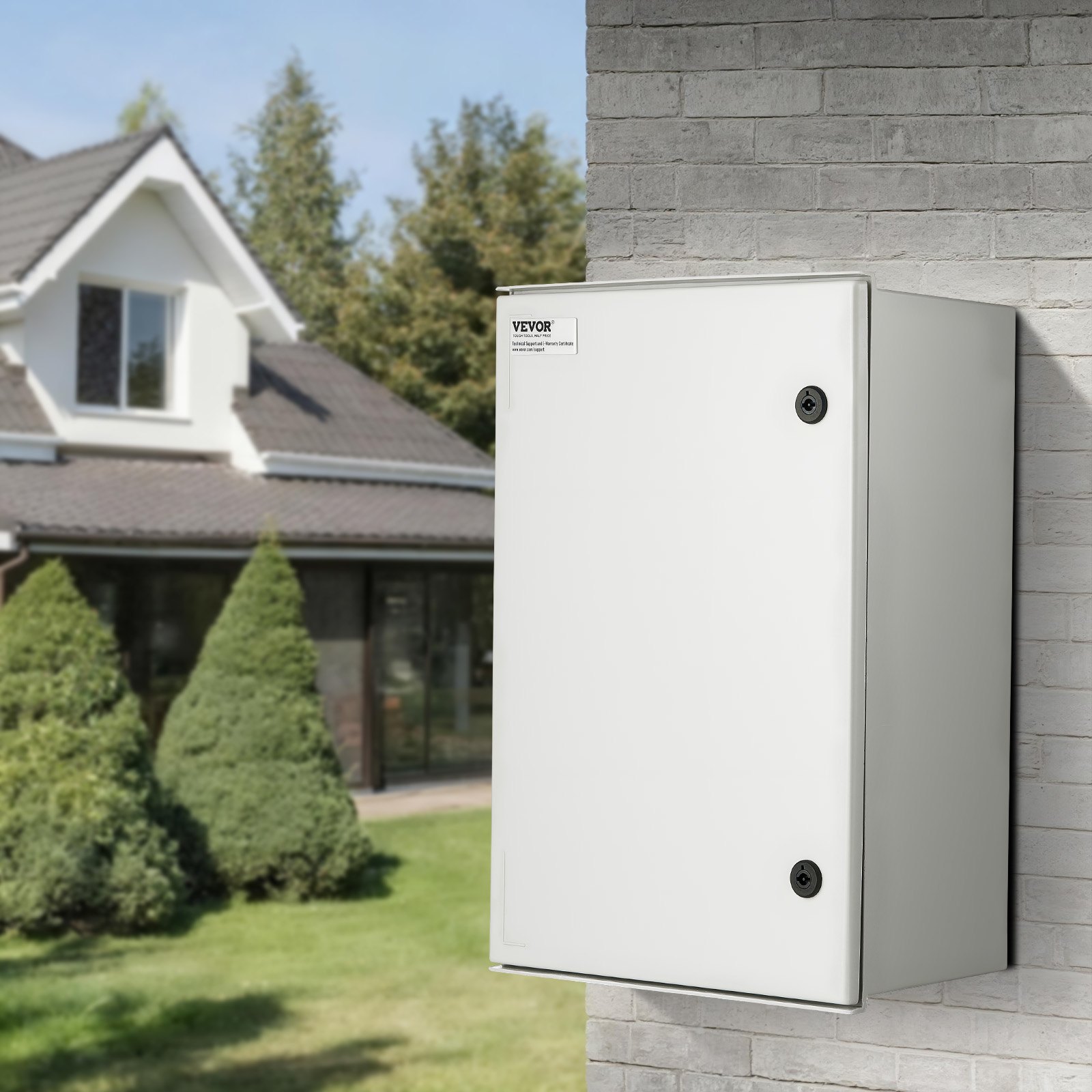 VEVOR NEMA Steel Enclosure, 24 x 16 x 9\'\' NEMA 4X Fiberglass Electrical Box, IP66 Waterproof & Dustproof, Outdoor/Indoor Electrical Junction Box, with Mounting Plate(60 x 40 x 23 cm)