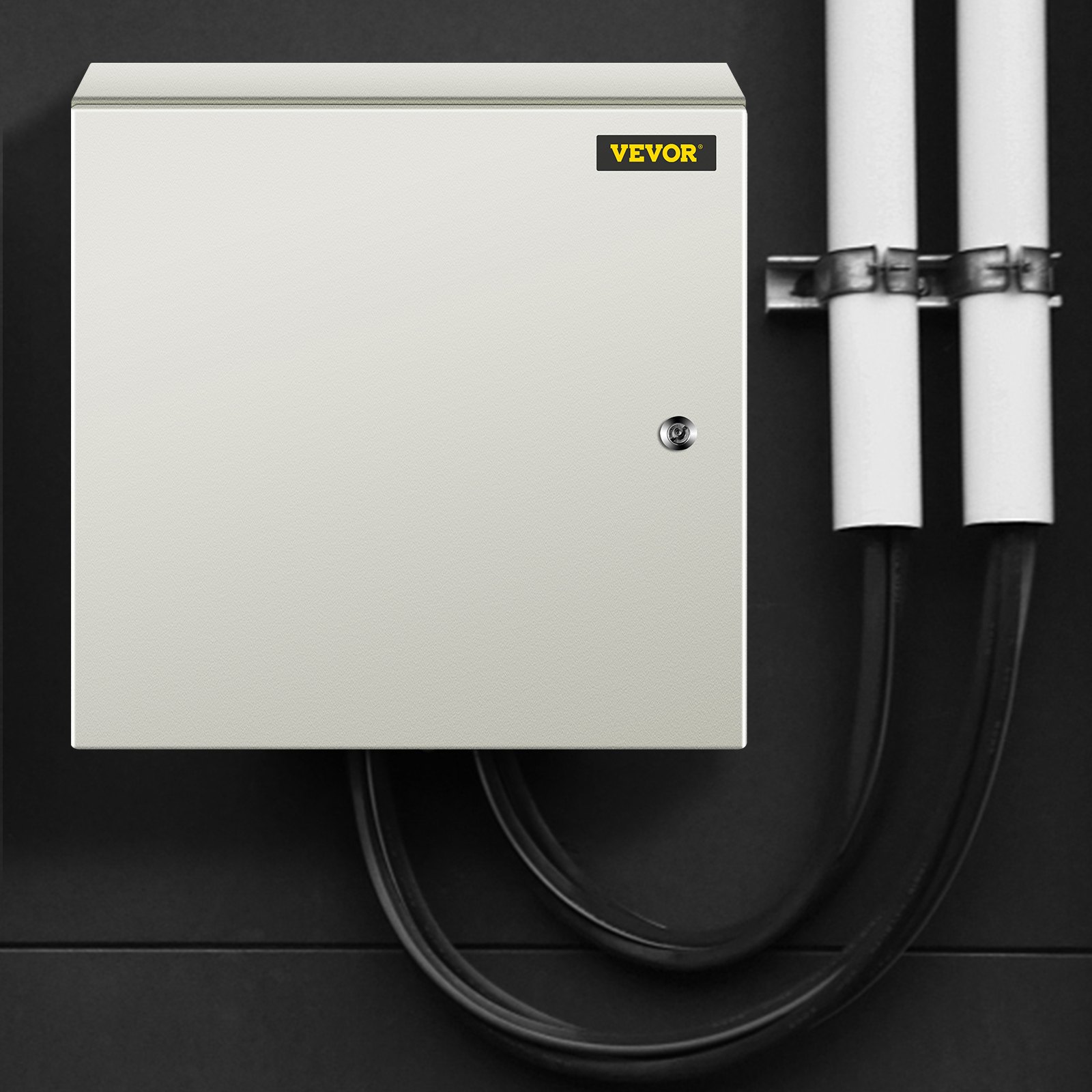 VEVOR schakelkast NEMA industriële behuizing 50x50x15cm NEMA 4X stalen verdeelkast IP66 waterdicht en stofdicht elektrische aansluitdoos voor buiten/binnen met montageplaat