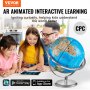 VEVOR Learning Globe 254mm, Interactive AR World Globe with AR Golden Globe APP, LED Night Lighting, 720° Rotation, STEM Toy Gifts for Kids, Compatible with Android or iOS Devices