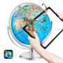 VEVOR Learning Globe 254 mm, interactieve AR-wereldbol met AR Golden Globe APP, LED-nachtverlichting, 720 ° rotatie, STEM-speelgoedcadeaus voor kinderen, compatibel met Android- of iOS-apparaten