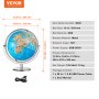 VEVOR Learning Globe 254 mm, interactieve AR-wereldbol met AR Golden Globe APP, LED-nachtverlichting, 720 ° rotatie, STEM-speelgoedcadeaus voor kinderen, compatibel met Android- of iOS-apparaten (Taal: Engels)