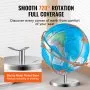 VEVOR Illuminated World Globe with Stand, 13 in/330.2 mm, Educational Earth Globe with Stable Heavy Metal Base and LED Constellation Night Light HD Printed Map, Spinning for Kids Classroom Learning