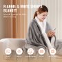 VEVOR Heated Blanket, 130 x 180 cm Electric Throw Soft Flannel Lambswool Electric Blanket, Heating Blanket with 9 Time Setting & 6 Heat Setting,Warm Blanket Gift for Birthday,Friends,Grandma (Grey)