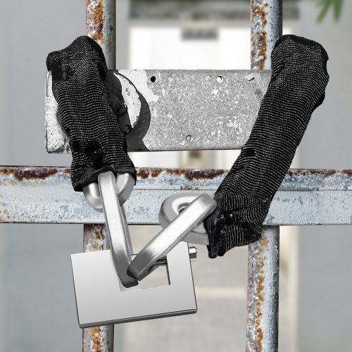 VEVOR Kettingslot, Heavy Duty Fietsslot, 79" Lange Kettingsloten, 0,4" Premium Geharde Ketting Puur Messing Slotkern met 3 Sleutels, Veiligheidsketting voor Motorfiets Generator Poorten Fiets Scooter