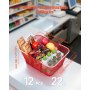 VEVOR Boodschappenmand, 12 stuks, 22 L, Stapelbare metalen mand met handgrepen, Draagmand, Draagvermogen tot 20 kg, Universele mand voor boodschappen, Detailhandel, Winkels, Supermarkten, Boekhandels, Rood