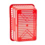 VEVOR Shopping Baskets, 12 PCS, 21L Stackable PE Plastic Grocery Baskets with Handles, Dense Mesh Structure, Holds up to 9.07kg, Portable for Grocery, Retail, Stores, Supermarket, Home Use, Red