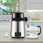 VEVOR Water Distiller, 1 L/H, 4L Distilled Water Maker with 0-99 H Timing, 750W Countertop Water Purifier with Dual Temp Display, Glass Carafe Cleaning Powder 3 Carbon Packs Equipped, FDA Approved, Si