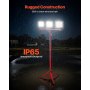 VEVOR LED-bouwspot met statief, 15.000 lumen, 6000-6500K werklamp met drie koppen, afzonderlijke schakelaar en 3,3 m netsnoer, voor bouwplaatsen binnen en buiten, IP65 waterdicht