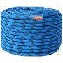VEVOR 12,7 mm statisch klimtouw, 60,9 m (200 ft) buitenklimtouw, 30 kN breeksterkte, vezeltouw voor ontsnapping, abseilen en brandbestrijding, blauw