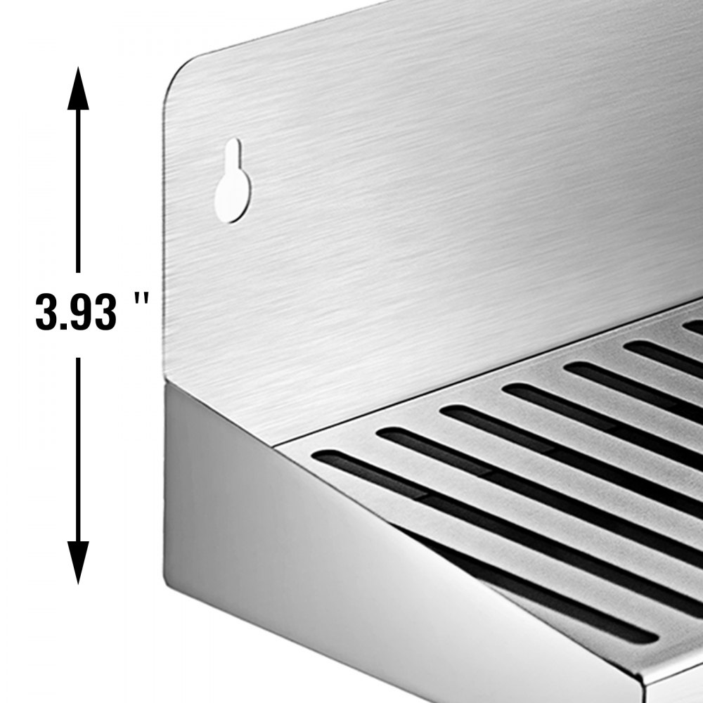 Vevor Drip Tray Bier Lekbak 35 Cm Zilver Wall Mount Druppellade Kegerator