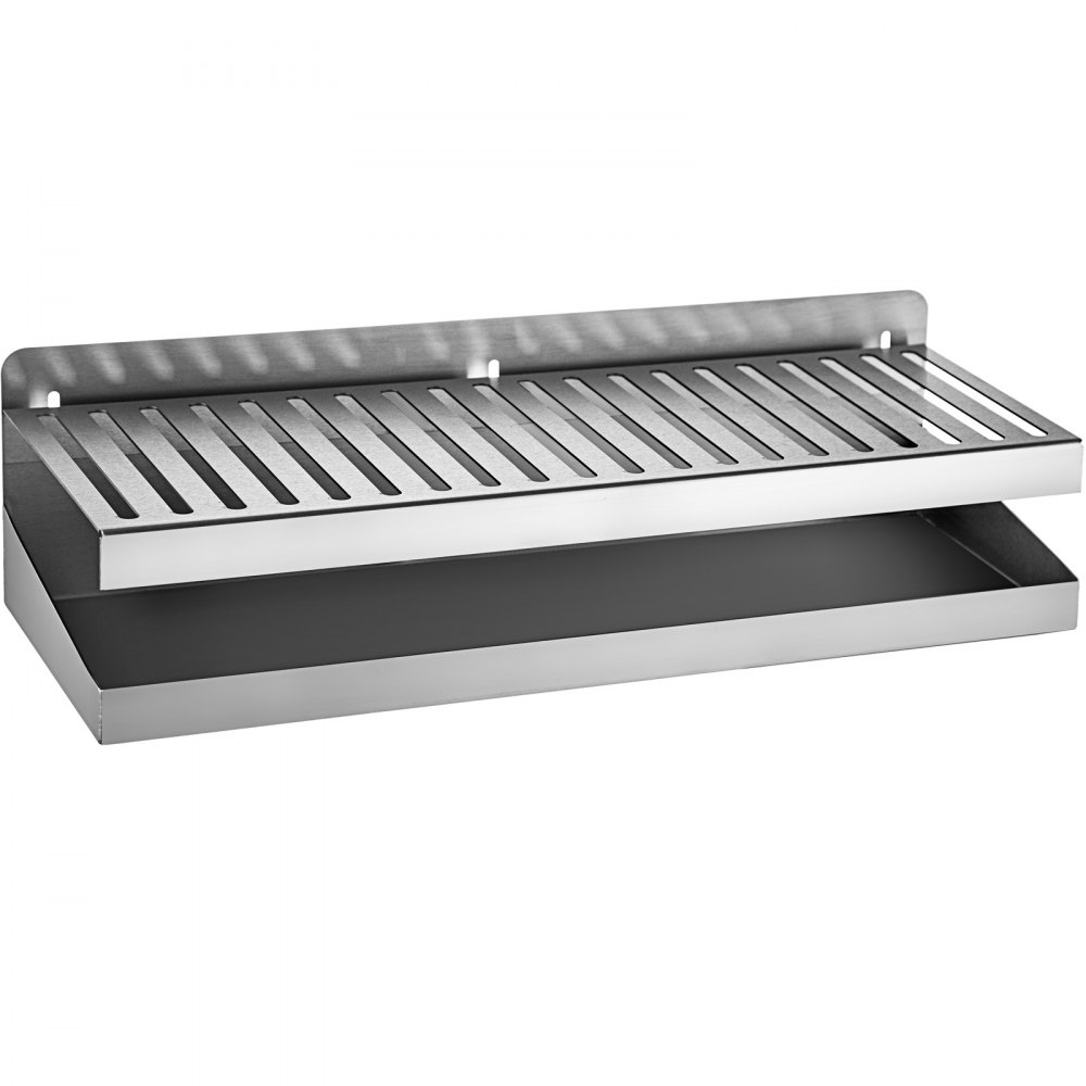 Vevor Drip Tray Bier Lekbak 35 Cm Zilver Wall Mount Druppellade Kegerator