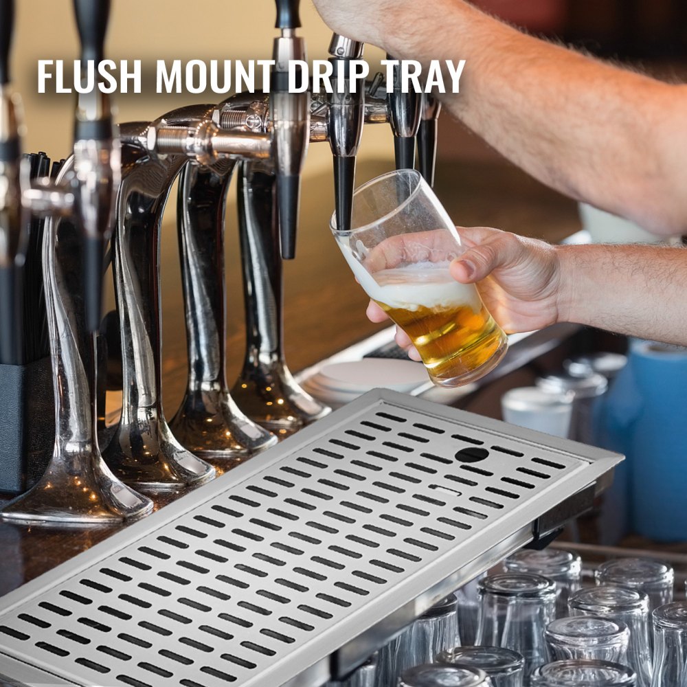 Vevor Druppelvanger Roestvrij Staal Drip Tray Bar Met Drain 480x313x27 Mm