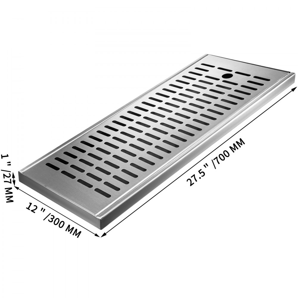Vevor Drip Tray Bier Lekbak Roestvrij Staal 700x300 Mm 1xafneembaar Rooster