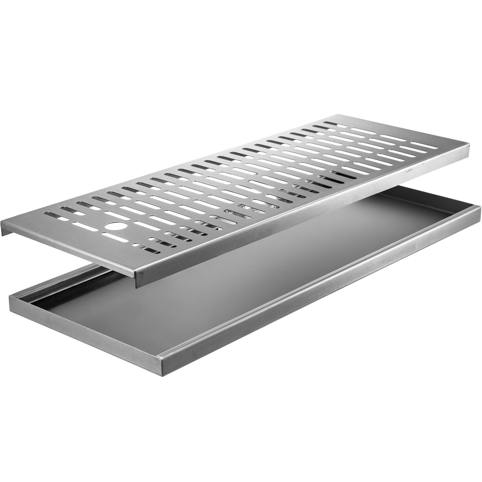 Vevor Drip Tray Bier Lekbak Roestvrij Staal 700x300 Mm 1xafneembaar Rooster