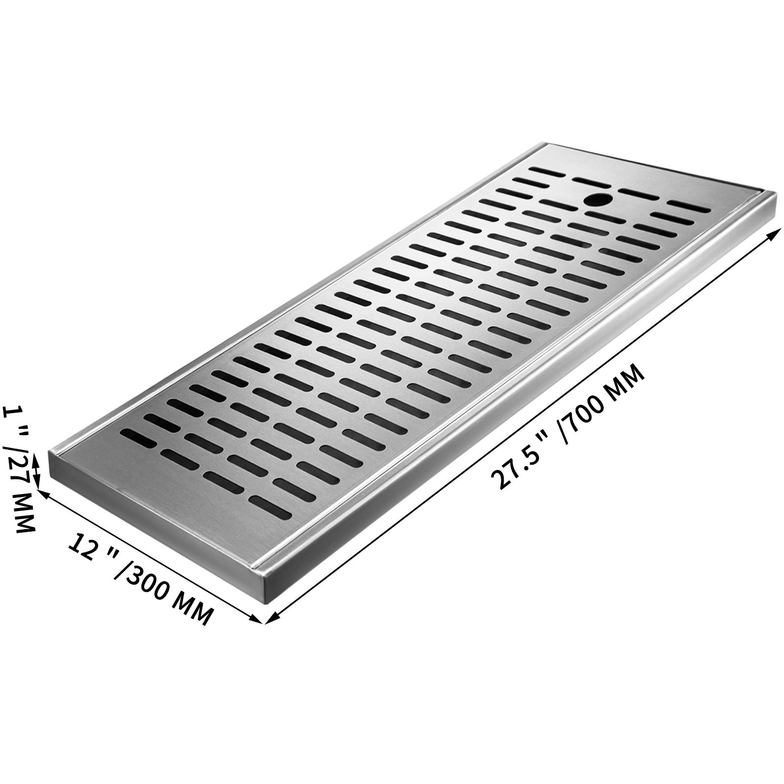 Vevor Drip Tray Bier Lekbak Roestvrij Staal 700x300 Mm 1xafneembaar Rooster