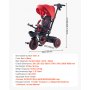 VEVOR driewieler voor kinderen van 1 tot 5 jaar, loopfiets met duwstang, opklapbare zonnekap, verstelbare zitting en opbergmand, kinderdriewieler als cadeau voor jongens en meisjes, rood+zwart